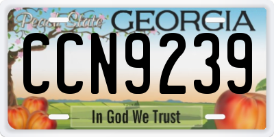 GA license plate CCN9239