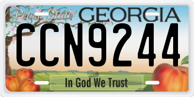 GA license plate CCN9244