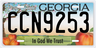 GA license plate CCN9253