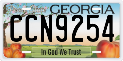 GA license plate CCN9254