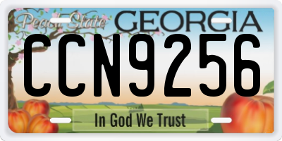GA license plate CCN9256