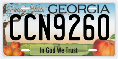 GA license plate CCN9260