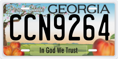 GA license plate CCN9264