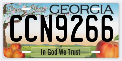GA license plate CCN9266