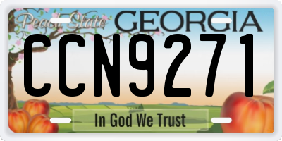 GA license plate CCN9271