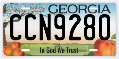 GA license plate CCN9280