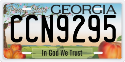 GA license plate CCN9295