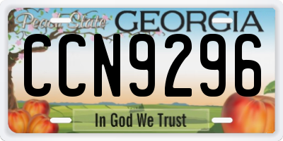 GA license plate CCN9296