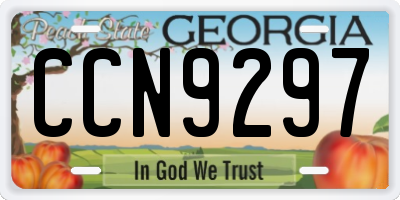 GA license plate CCN9297