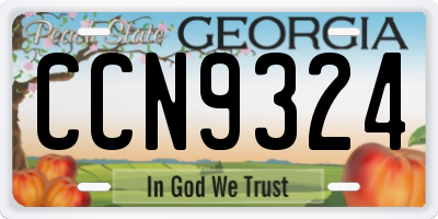 GA license plate CCN9324