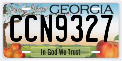 GA license plate CCN9327