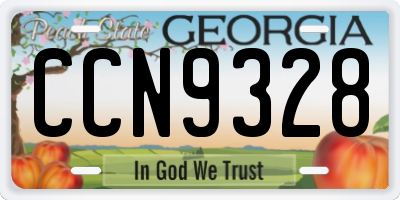 GA license plate CCN9328