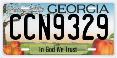 GA license plate CCN9329