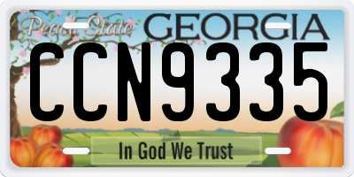 GA license plate CCN9335