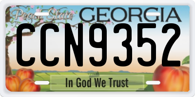 GA license plate CCN9352