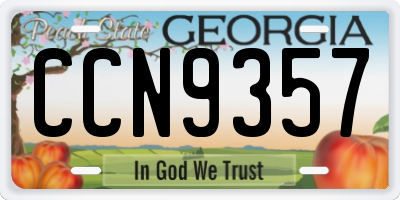 GA license plate CCN9357