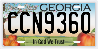GA license plate CCN9360