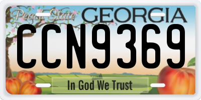 GA license plate CCN9369