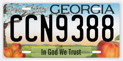 GA license plate CCN9388
