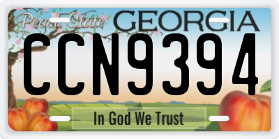 GA license plate CCN9394