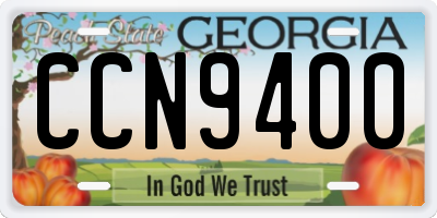 GA license plate CCN9400