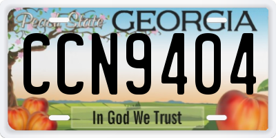 GA license plate CCN9404