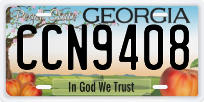 GA license plate CCN9408