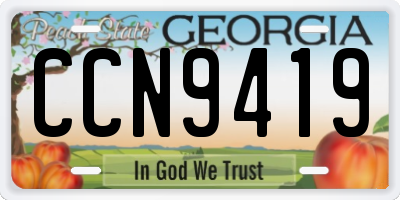 GA license plate CCN9419