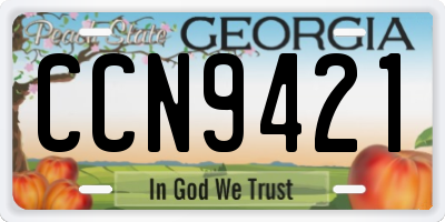 GA license plate CCN9421
