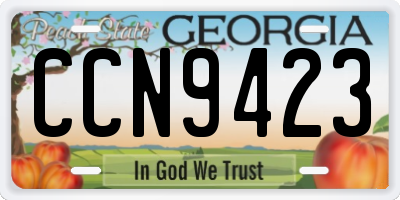 GA license plate CCN9423