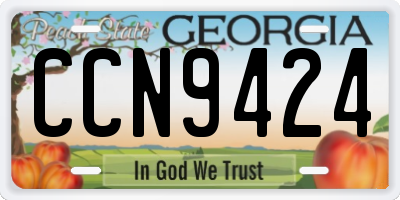 GA license plate CCN9424