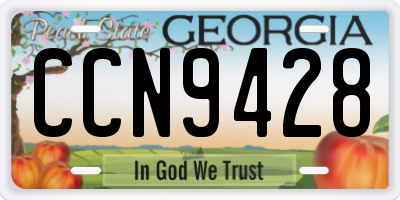 GA license plate CCN9428