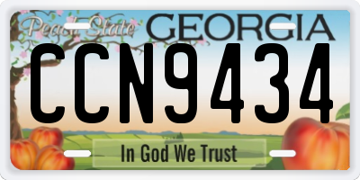 GA license plate CCN9434