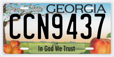 GA license plate CCN9437