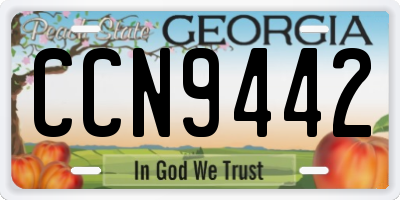 GA license plate CCN9442