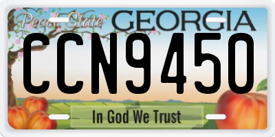 GA license plate CCN9450