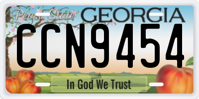GA license plate CCN9454