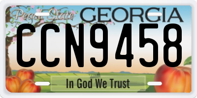 GA license plate CCN9458
