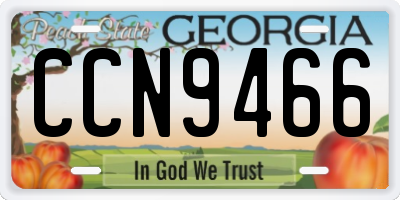 GA license plate CCN9466