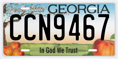 GA license plate CCN9467