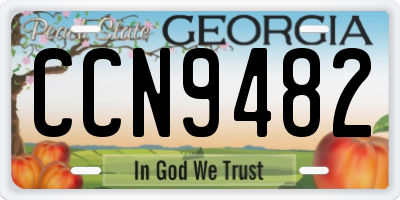 GA license plate CCN9482