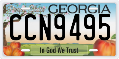 GA license plate CCN9495