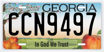 GA license plate CCN9497