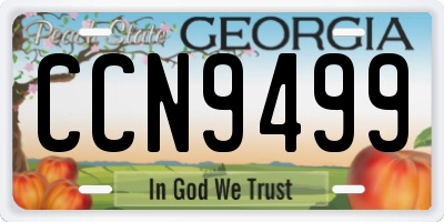 GA license plate CCN9499