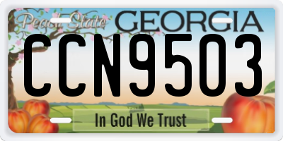 GA license plate CCN9503