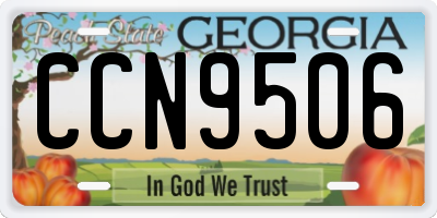 GA license plate CCN9506