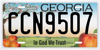 GA license plate CCN9507