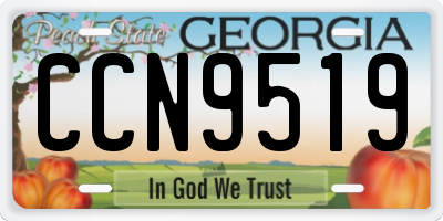GA license plate CCN9519