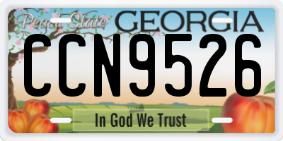 GA license plate CCN9526