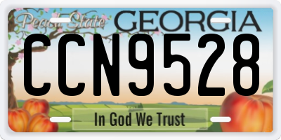 GA license plate CCN9528